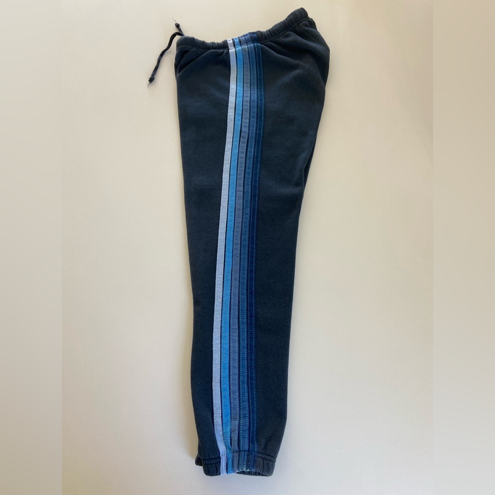 AVIATOR NATION Charcoal Sweatpants w/ Blue 5-Stripe | Size Small 🌈